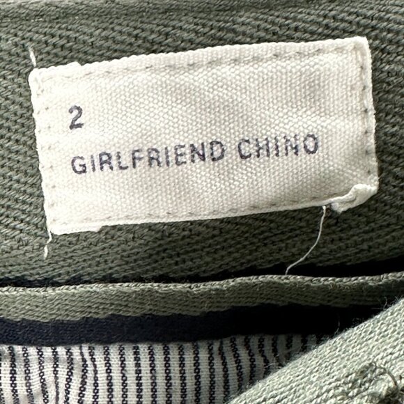 Gap Pants Womens 2 Girlfriend Chino Green Camouflage Cotton Stretch Straight Leg - Picture 9 of 10
